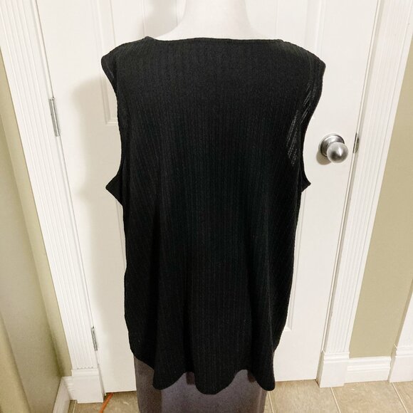 MR. MAX FASHIONS Plus size black scoop neck cableknit sleeveless top ~ 2X XXL 3X - Picture 13 of 13